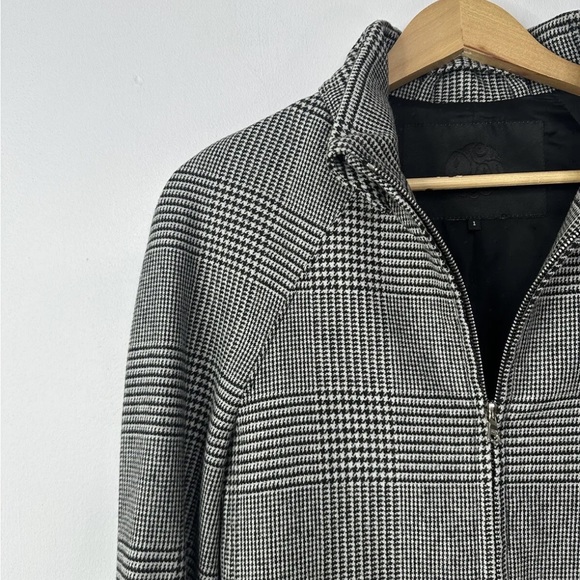 Pretty Green XS Houndstooth Bomber Jacket Mens Black Label Mod Wool Blend Birley - Picture 4 of 6